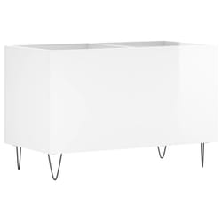vidaXL Record Cabinet Record Storage Cabinet Sideboard White Engineered Wood - high gloss white