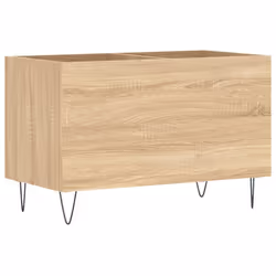 vidaXL Record Cabinet Record Storage Cabinet Sideboard White Engineered Wood - sonoma oak