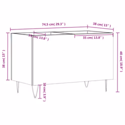vidaXL Record Cabinet Record Storage Cabinet Sideboard White Engineered Wood - sonoma oak