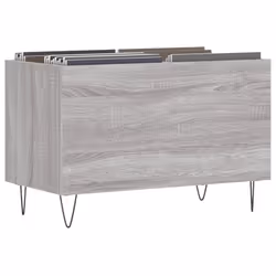 vidaXL Record Cabinet Record Storage Cabinet Sideboard White Engineered Wood - grey sonoma - Additional view 2