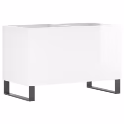 vidaXL Record Cabinet Vinyl Record Storage Cabinet Grey Sonoma Engineered Wood - high gloss white