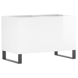 vidaXL Record Cabinet Vinyl Record Storage Cabinet Grey Sonoma Engineered Wood - high gloss white