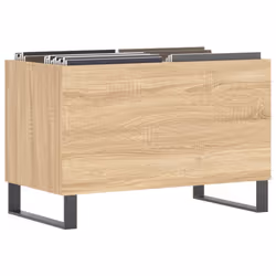 vidaXL Record Cabinet Vinyl Record Storage Cabinet Grey Sonoma Engineered Wood - sonoma oak