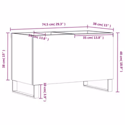 vidaXL Record Cabinet Vinyl Record Storage Cabinet Grey Sonoma Engineered Wood - concrete grey