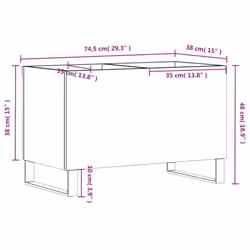 vidaXL Record Cabinet Vinyl Record Storage Cabinet Grey Sonoma Engineered Wood - grey sonoma - Additional view 8