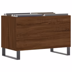vidaXL Record Cabinet Vinyl Record Storage Cabinet Grey Sonoma Engineered Wood - brown oak
