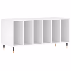 vidaXL Record Cabinet Record Storage Cabinet High Gloss White Engineered Wood - white