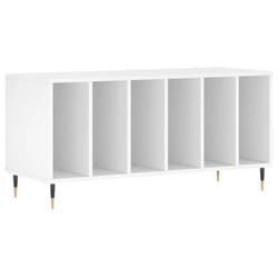 vidaXL Record Cabinet Record Storage Cabinet High Gloss White Engineered Wood - white