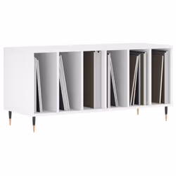 vidaXL Record Cabinet Record Storage Cabinet High Gloss White Engineered Wood - white