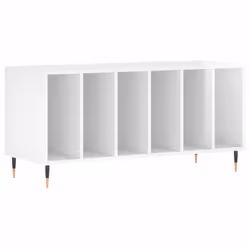 vidaXL Record Cabinet Record Storage Cabinet High Gloss White Engineered Wood - high gloss white