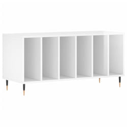 vidaXL Record Cabinet Record Storage Cabinet High Gloss White Engineered Wood - high gloss white
