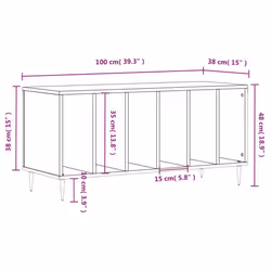 vidaXL Record Cabinet Record Storage Cabinet High Gloss White Engineered Wood - high gloss white