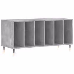 vidaXL Record Cabinet Record Storage Cabinet High Gloss White Engineered Wood - concrete grey