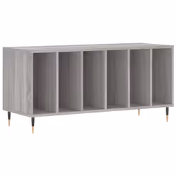 vidaXL Record Cabinet Record Storage Cabinet High Gloss White Engineered Wood - grey sonoma