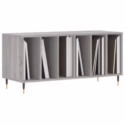 vidaXL Record Cabinet Record Storage Cabinet High Gloss White Engineered Wood - grey sonoma
