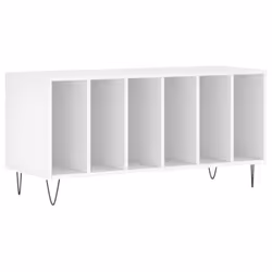 vidaXL Record Cabinet Record Storage Cabinet Sideboard White Engineered Wood - white