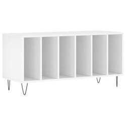 vidaXL Record Cabinet Record Storage Cabinet Sideboard White Engineered Wood - white