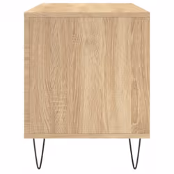vidaXL Record Cabinet Record Storage Cabinet Sideboard White Engineered Wood - sonoma oak - Additional view 4