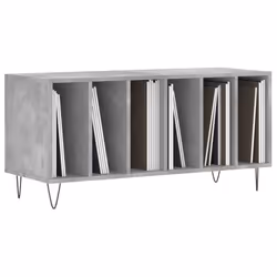 vidaXL Record Cabinet Record Storage Cabinet Sideboard White Engineered Wood - concrete grey - Additional view 2