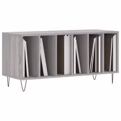 vidaXL Record Cabinet Record Storage Cabinet Sideboard White Engineered Wood - grey sonoma - Additional view 2