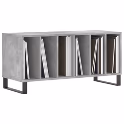 vidaXL Record Cabinet Record Storage Cabinet Sideboard White Engineered Wood - concrete grey - Additional view 2
