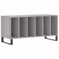 vidaXL Record Cabinet Record Storage Cabinet Sideboard White Engineered Wood - grey sonoma