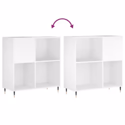 vidaXL Record Cabinet Record Storage Cabinet Sideboard White Engineered Wood - Additional view 6