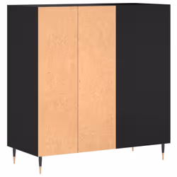 vidaXL Record Cabinet Record Storage Cabinet Sideboard White Engineered Wood - black - Additional view 5