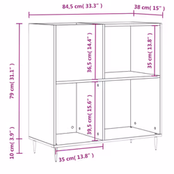 vidaXL Record Cabinet Record Storage Cabinet Sideboard White Engineered Wood - high gloss white - Additional view 3