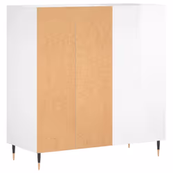 vidaXL Record Cabinet Record Storage Cabinet Sideboard White Engineered Wood - high gloss white - Additional view 5