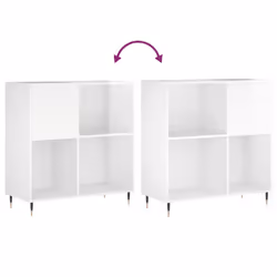 vidaXL Record Cabinet Record Storage Cabinet Sideboard White Engineered Wood - high gloss white - Additional view 6