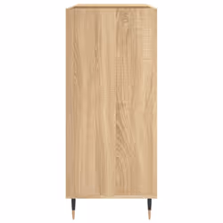 vidaXL Record Cabinet Record Storage Cabinet Sideboard White Engineered Wood - sonoma oak - Additional view 4