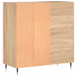 vidaXL Record Cabinet Record Storage Cabinet Sideboard White Engineered Wood - sonoma oak - Additional view 5