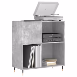 vidaXL Record Cabinet Record Storage Cabinet Sideboard White Engineered Wood - concrete grey - Additional view 2