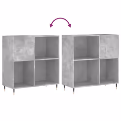 vidaXL Record Cabinet Record Storage Cabinet Sideboard White Engineered Wood - concrete grey - Additional view 6
