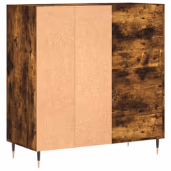vidaXL Record Cabinet Record Storage Cabinet Sideboard White Engineered Wood - smoked oak - Additional view 5