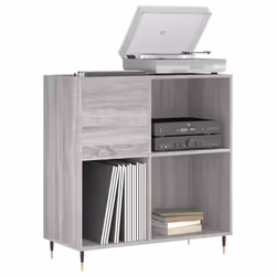 vidaXL Record Cabinet Record Storage Cabinet Sideboard White Engineered Wood - grey sonoma - Additional view 2