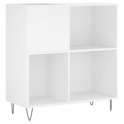 vidaXL Record Cabinet Record Storage Cabinet Sideboard White Engineered Wood