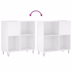 vidaXL Record Cabinet Record Storage Cabinet Sideboard White Engineered Wood - Additional view 6