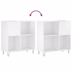 vidaXL Record Cabinet Record Storage Cabinet Sideboard White Engineered Wood - high gloss white - Additional view 6