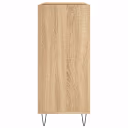 vidaXL Record Cabinet Record Storage Cabinet Sideboard White Engineered Wood - sonoma oak - Additional view 4