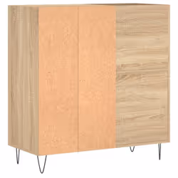 vidaXL Record Cabinet Record Storage Cabinet Sideboard White Engineered Wood - sonoma oak - Additional view 5