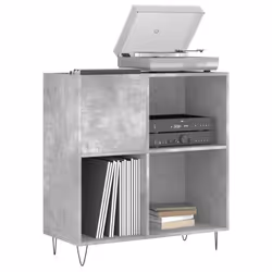 vidaXL Record Cabinet Record Storage Cabinet Sideboard White Engineered Wood - concrete grey - Additional view 2