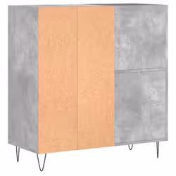 vidaXL Record Cabinet Record Storage Cabinet Sideboard White Engineered Wood - concrete grey - Additional view 5