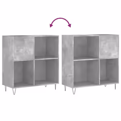 vidaXL Record Cabinet Record Storage Cabinet Sideboard White Engineered Wood - concrete grey - Additional view 6