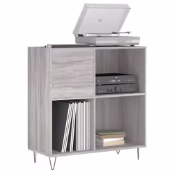 vidaXL Record Cabinet Record Storage Cabinet Sideboard White Engineered Wood - grey sonoma - Additional view 2