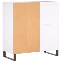vidaXL Record Cabinet Record Storage Cabinet Sideboard White Engineered Wood - Additional view 5