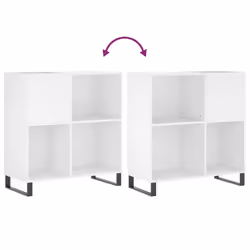vidaXL Record Cabinet Record Storage Cabinet Sideboard White Engineered Wood - Additional view 6