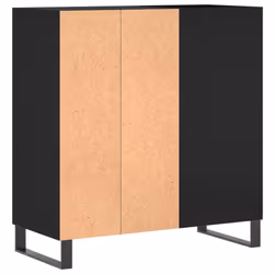 vidaXL Record Cabinet Record Storage Cabinet Sideboard White Engineered Wood - black - Additional view 5