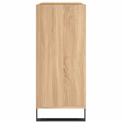 vidaXL Record Cabinet Record Storage Cabinet Sideboard White Engineered Wood - sonoma oak - Additional view 4